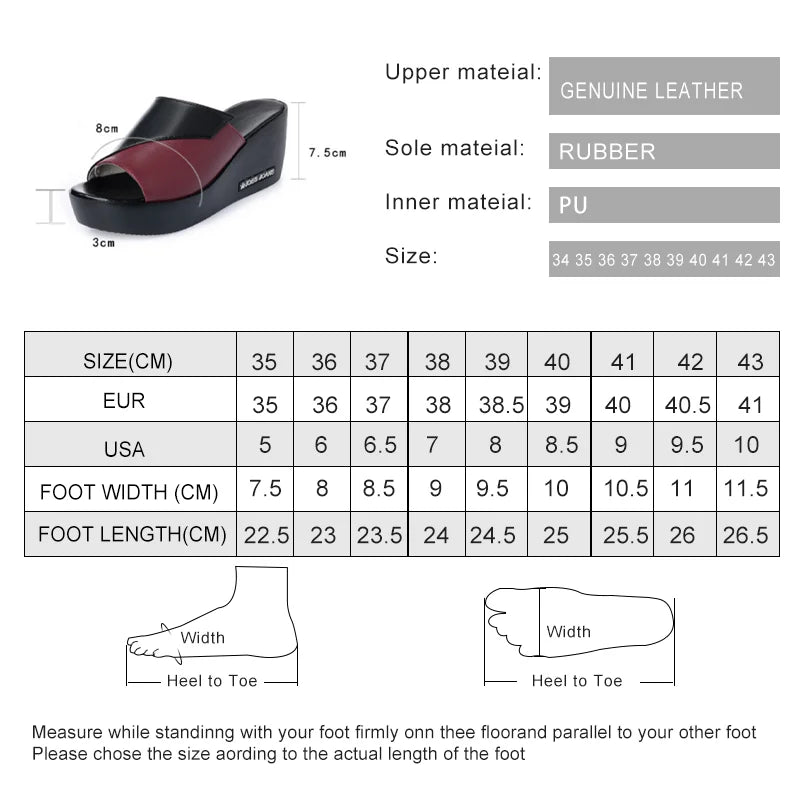 Aiyuqi Frau Plattform Flip Flops neue Sommer Frauen Echt leder Slipper High Heel Schuhe große Größe 41 42 43 Frauen Slipper