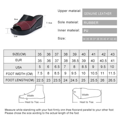 Aiyuqi Frau Plattform Flip Flops neue Sommer Frauen Echt leder Slipper High Heel Schuhe große Größe 41 42 43 Frauen Slipper