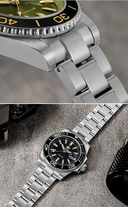 Herren-Sportuhr 41 mm aus 316L-Edelstahl mit 20 Bar