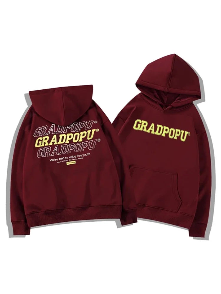Herbst männer Brief Gedruckt Mit Kapuze Sweatshirts 2025, Neue Hip Hop Baumwolle Fleece Oversize Hoodies Y2K Vintage Streetwear Hoody