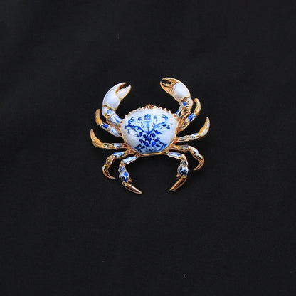 Brosche Emaille Porzellan Drache Schmetterling Frosch Krabbe Tier Reversnadel