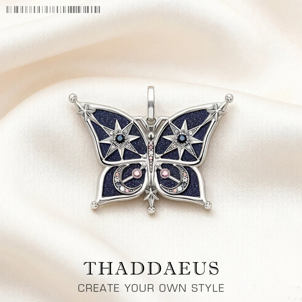 Damen-Charm-Anhänger Schmetterling blau träumerisch aus Sterlingsilber