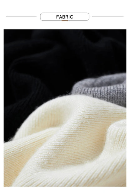 Damen-Rollkragenpullover Kaschmir-Wolle Slim Stickerei Winter