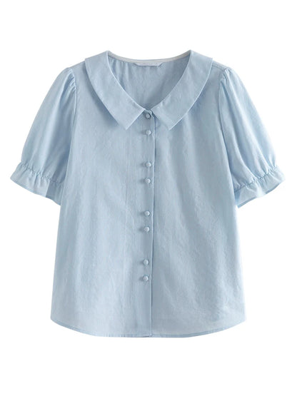 Französischer Stil Bluse mit Laternenärmeln und einzigartigem Design – Elegantes, figurbetontes Oberteil für Büro und Freizeit