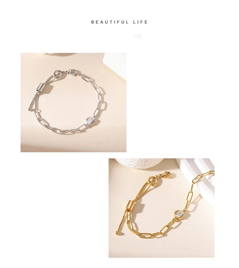 Damen-Kettenarmband mit Zirkonia in Birnenform