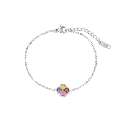 Damen-Armband mit bunten Zirkonia-Herzen