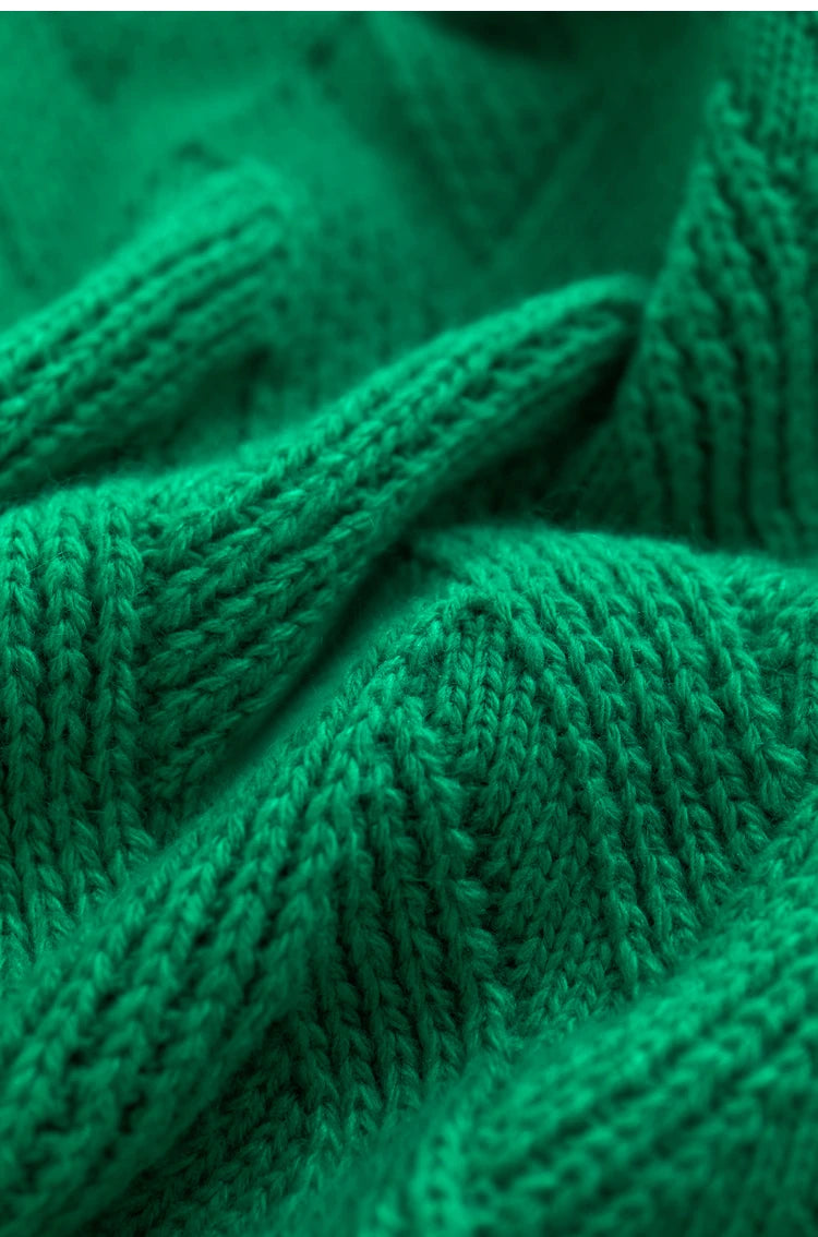 Damen-Rollkragenpullover locker Schnürung Herbst-Winter