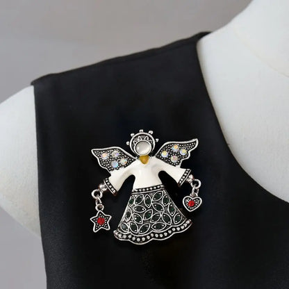Brosche Engel Flügel Kristall Vintage Retro Unisex Abzeichen Accessoire
