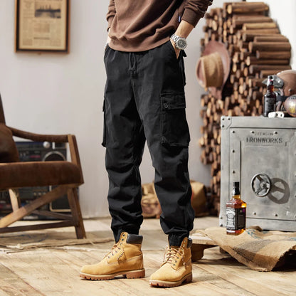 Herren Cargo Jogger Hose im lässigen Hip Hop Stil mit Taschen