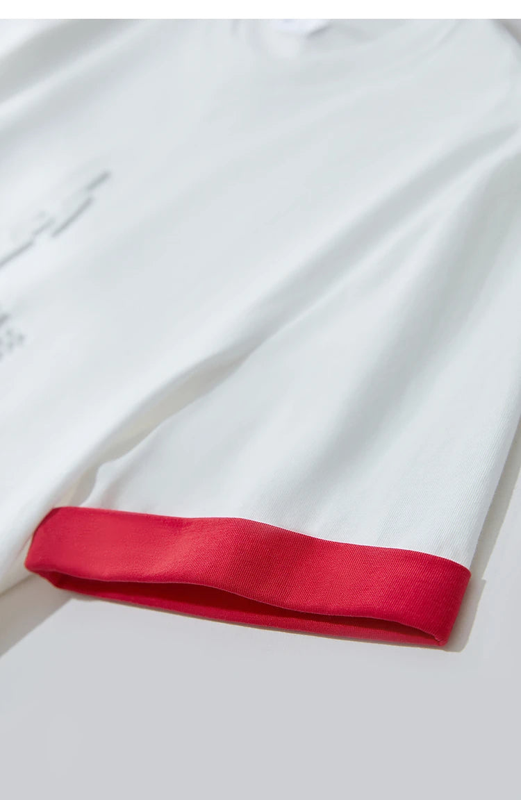 Damen Freizeit-T-Shirt mit Rundhalsausschnitt und Farbblockierung für den Sommer