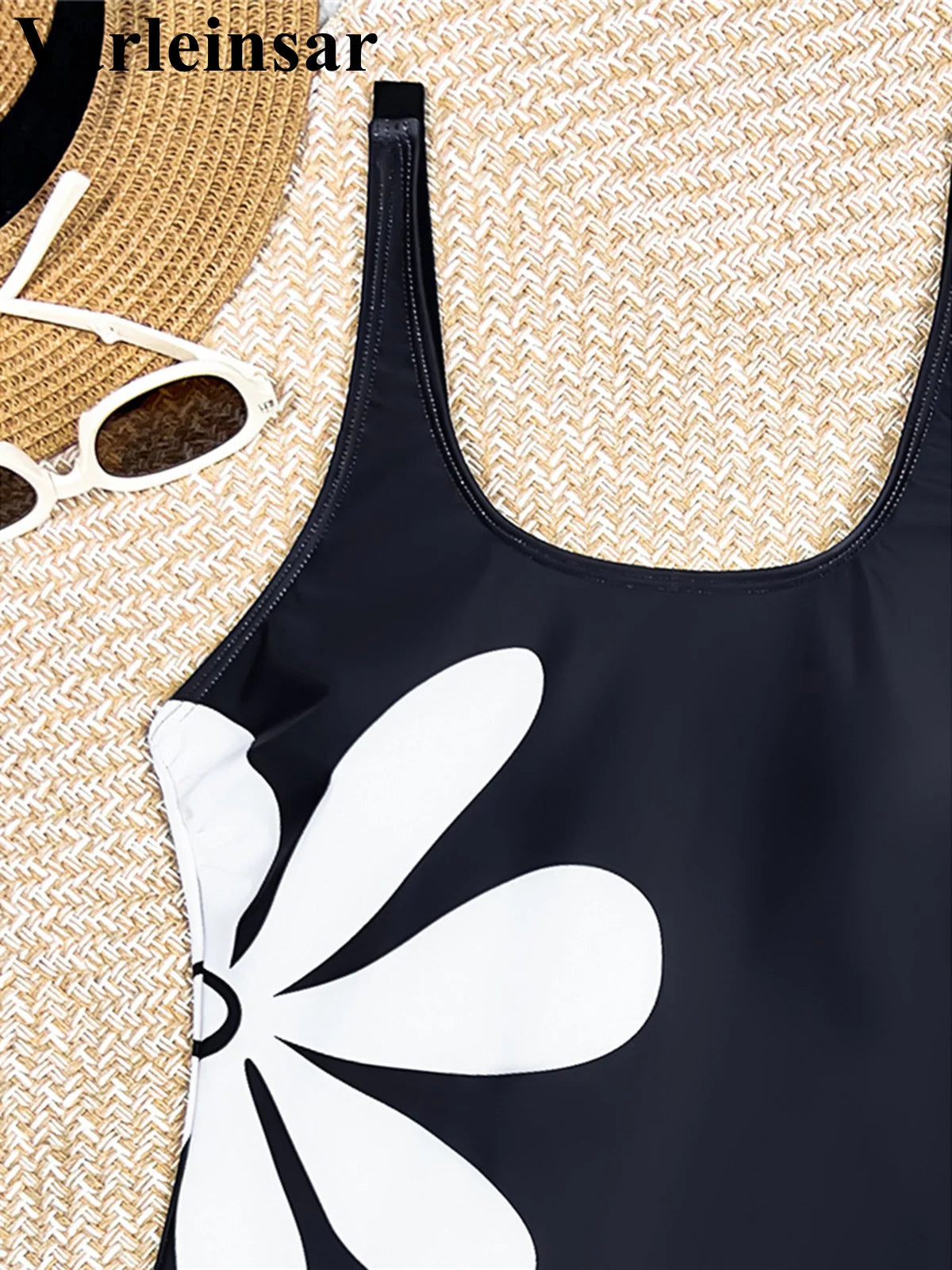 Damen Badeanzug Blumen hoher Beinausschnitt Einteiler Monokini gepolstert 2026