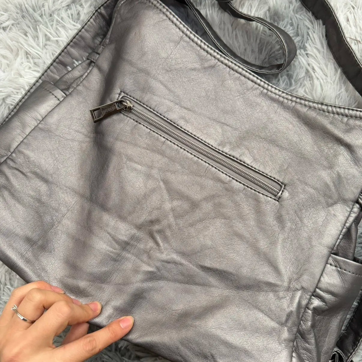 Damen-Schultertasche aus PU mit Mehrfachfächern und verstellbarem Schulterriemen Top-Handle-Design