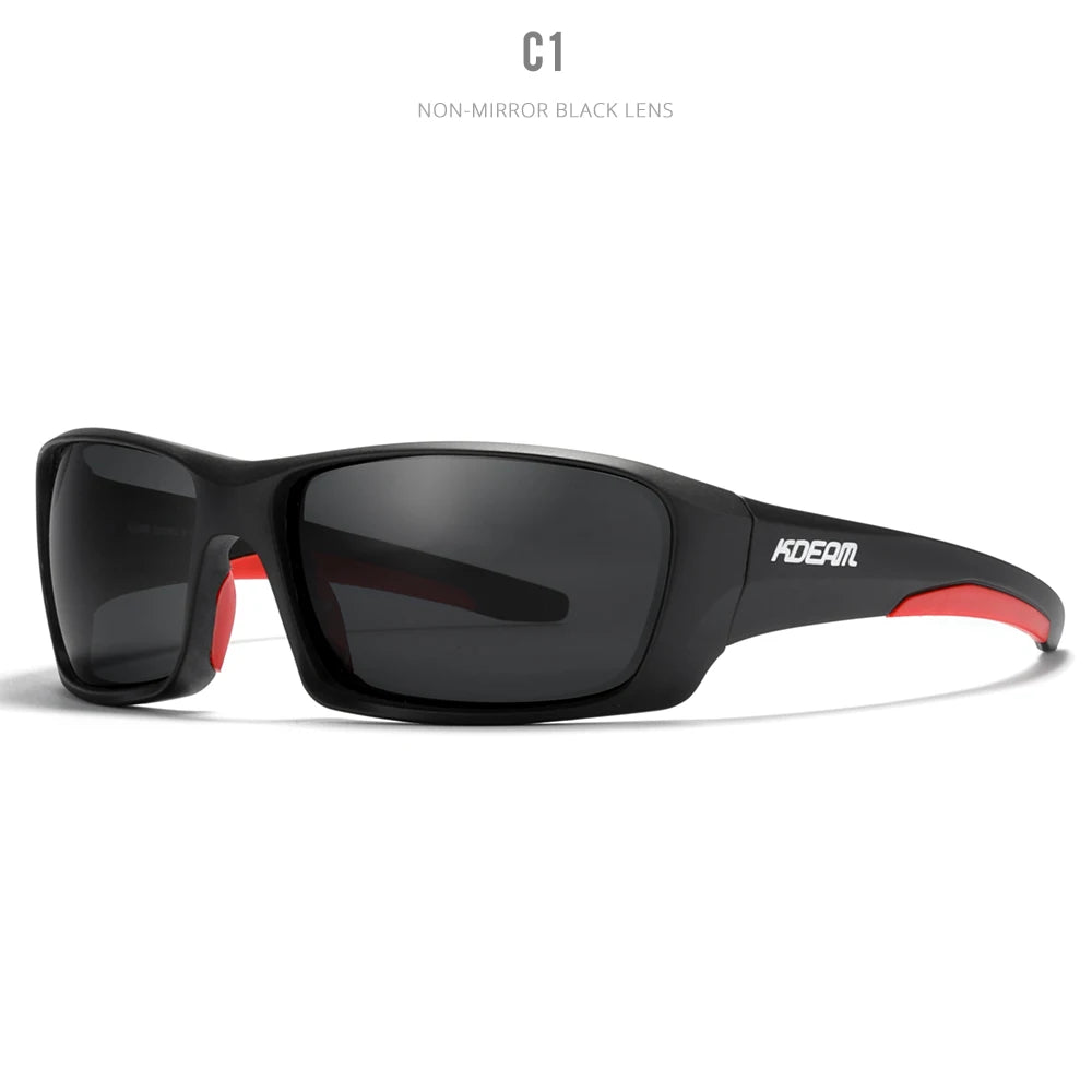 Sonnenbrille Sport TR90 polarisiert Wandern Angeln Reißverschlussetui Herren
