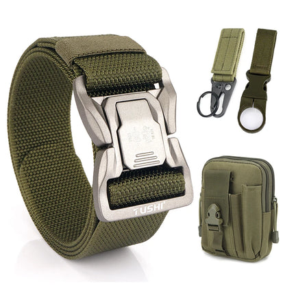 VATLTY New 4.3cm Tactical Outdoor Belt Tight Nylon Aluminum Buckle Quick Release Men's Military Belt Casual Wide Waistband Male