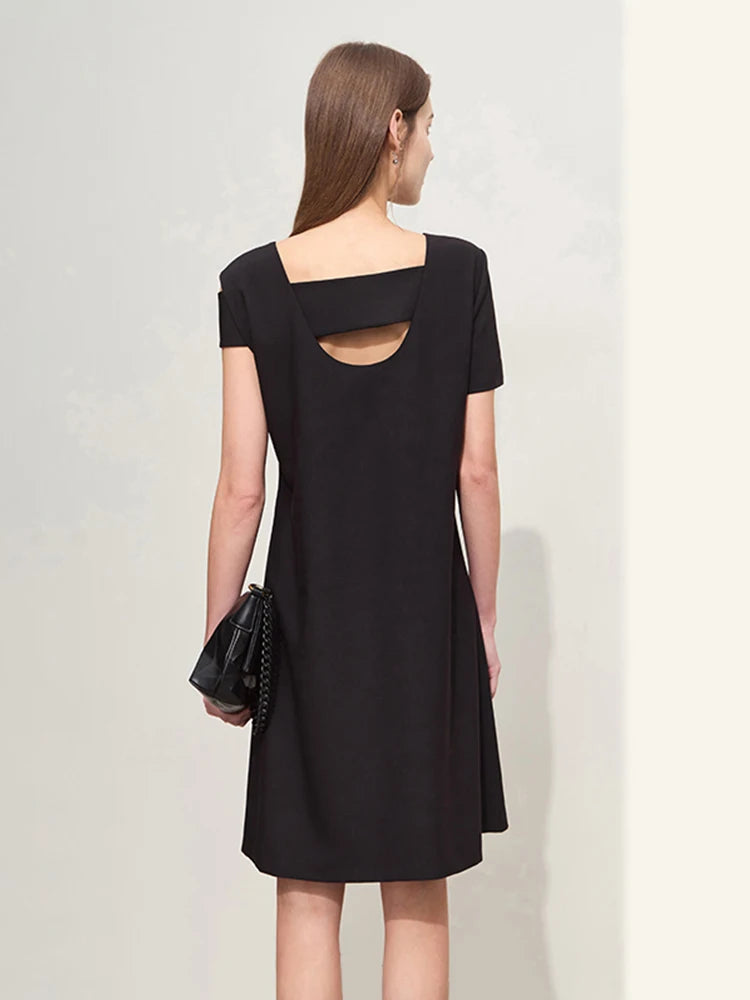 Stylisches Asymmetrisches Kurzarmkleid Elegant Für Damen Sommer