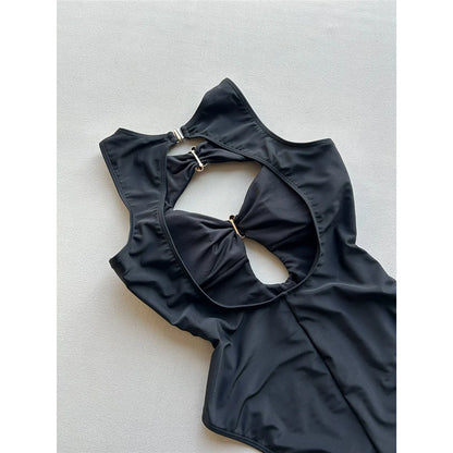 Damen Badeanzug Cut-Out rückenfrei hoher Beinausschnitt Monokini gepolstert 2026