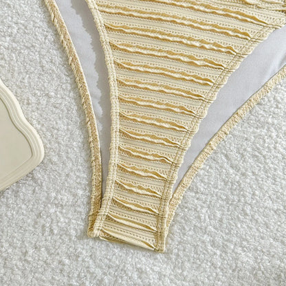 Gelbes Sexy-Bikini-Set mit Push-up für Damen – Brasilianischer Stil für Strand und Pool