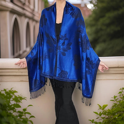 Damen Winterschal Kaschmir Plaid warm Pashmina Bandana Quaste B