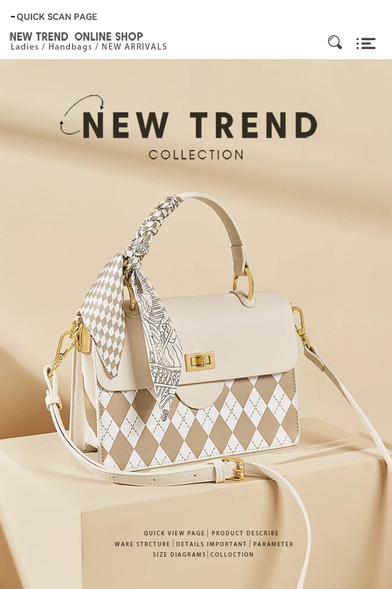 Damen-Umhängetasche Crossbody aus PU-Leder Elegante Alltagsbegleiter mit Verstellbarem Schultergurt
