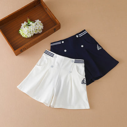 Kinder Mädchen Sommer Shorts Schule Kinder Adrette Elastische Taille Baumwolle Hosen Nette Baby Kleidung