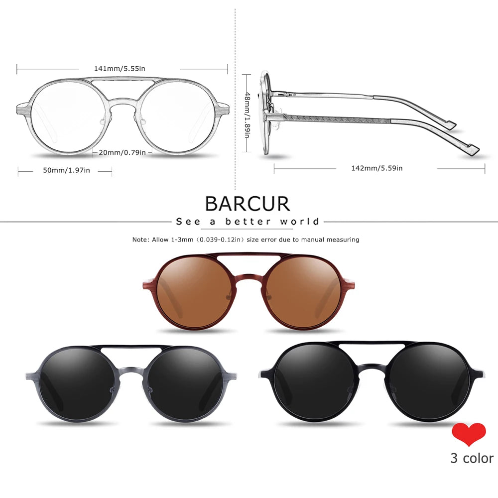 Sonnenbrille Steampunk rund Al-Mg Retro Vintage leicht Herren Damen