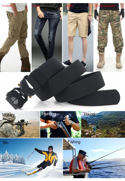 Unisex-Gürtel Schnellverschluss aus Nylon Elastisch 3,8 cm Breite Robuste Verarbeitung Alltagstauglich