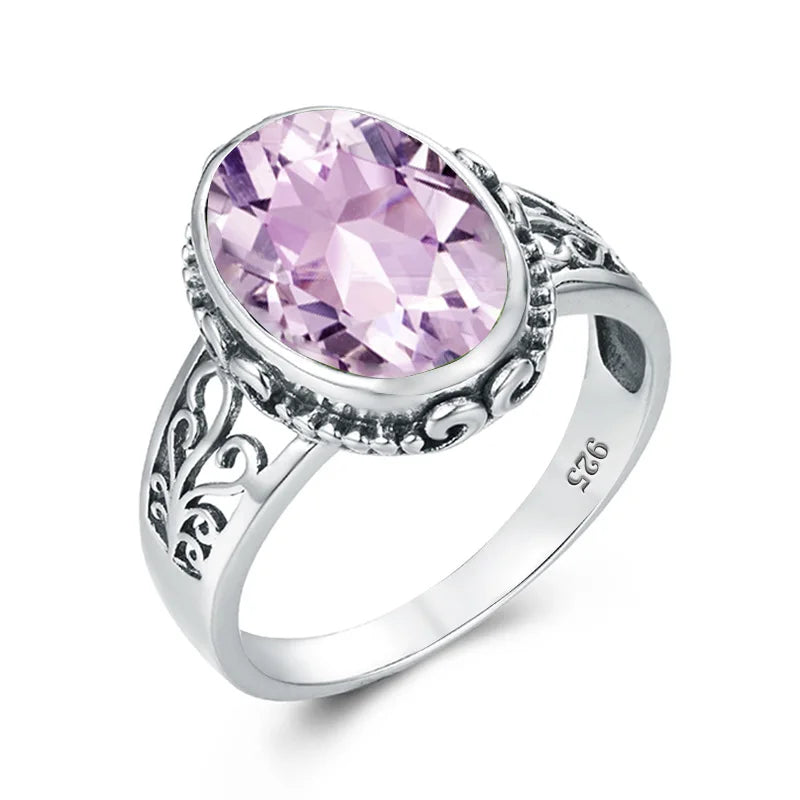 Damen-Ring Mit Aquamarin Stein 10x14mm Aus 925er Sterlingsilber Hypoallergen Schmuck Geschenk