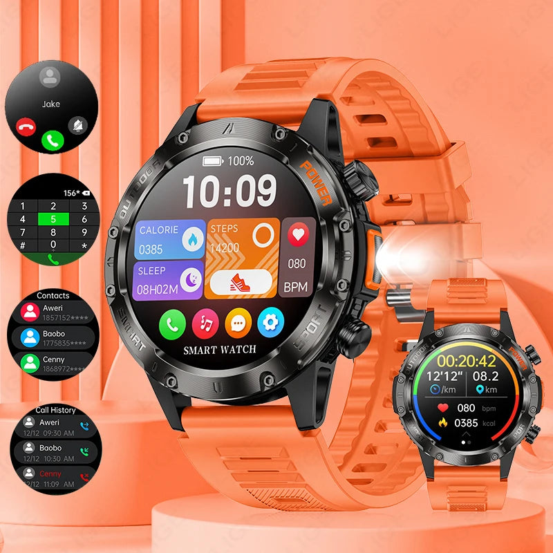 Männer Smartwatch im Outdoor-Design mit Bluetooth und Herzfrequenzmessung
