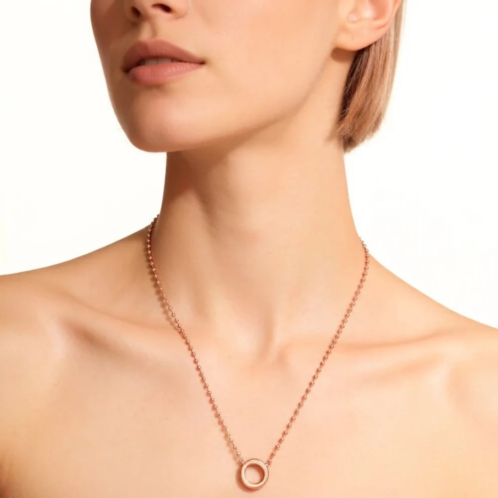 Damen-Halskette Charm-Kette rund Roségold Winter romantisch aus Sterlingsilber