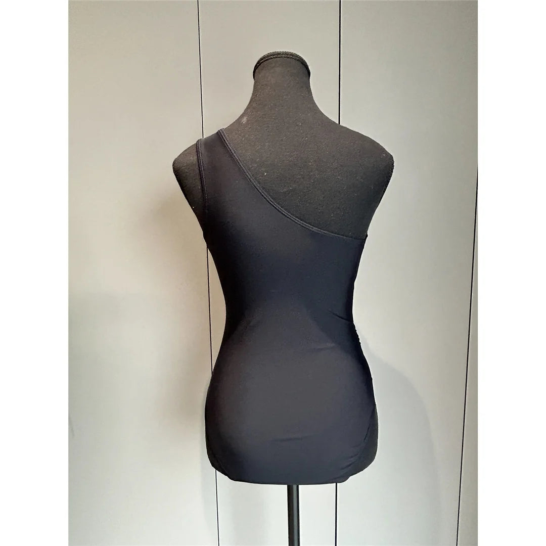 Damen Badeanzug One-Shoulder asymmetrisch hoher Beinausschnitt Monokini Einteiler