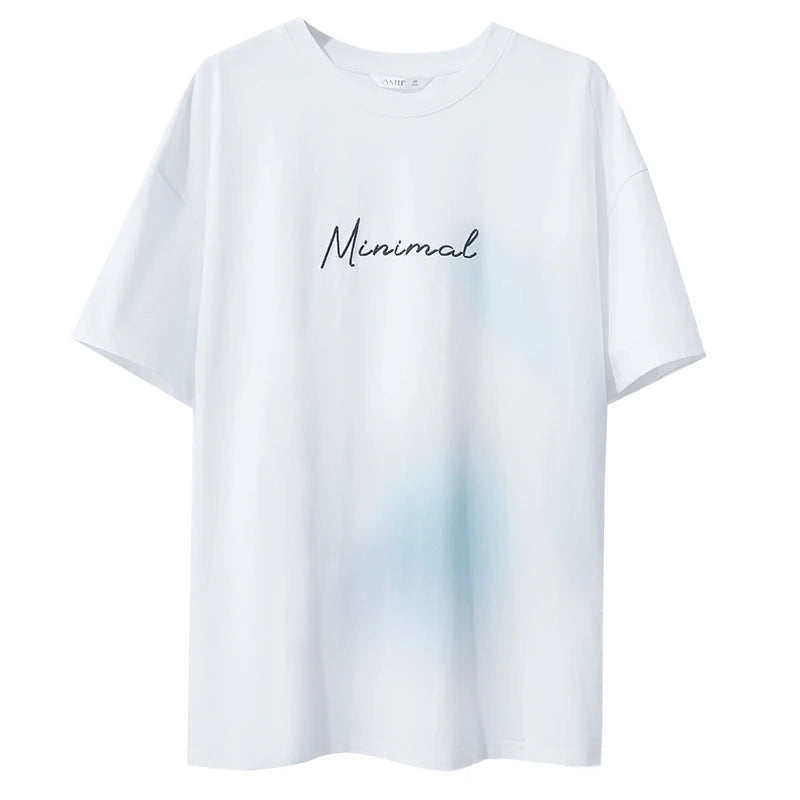Damen Sommer T-Shirt mit lockerer Passform und buntem Farbverlauf