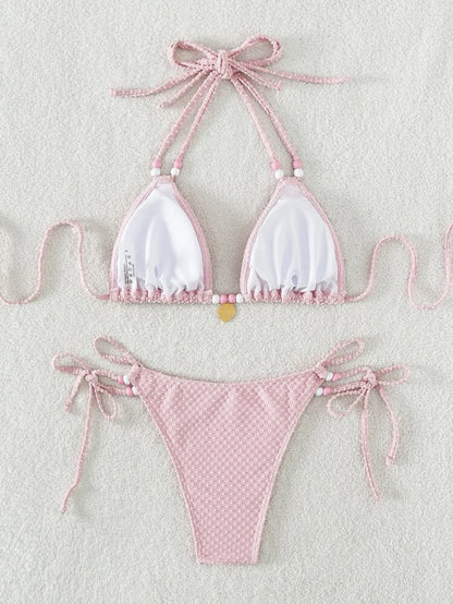 Gelbes Sexy-Bikini-Set mit Push-up für Damen – Brasilianischer Stil für Strand und Pool