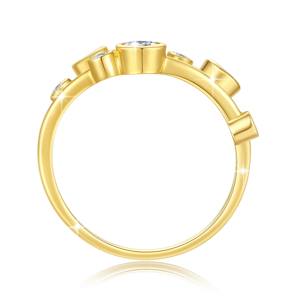 Damen-Verlobungsring aus 14K Gold mit Moissanit Elegantes Schmuckstück für Verlobung und Jubiläum