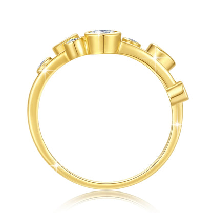 Damen-Verlobungsring aus 14K Gold mit Moissanit Elegantes Schmuckstück für Verlobung und Jubiläum