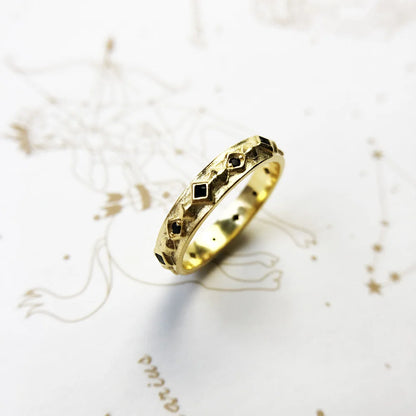 Damen-Ring schwarzer Stein Vintage aus Sterlingsilber