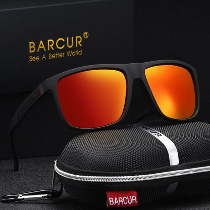 Sonnenbrille Rechteck Spiegel UV400 polarisiert Business Reise Herren