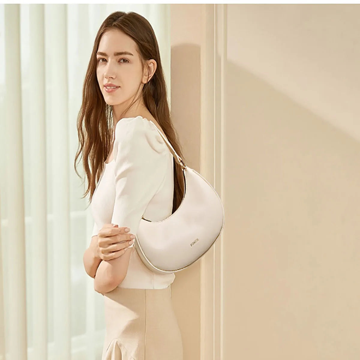 Damen Schultertasche Aus Soft PU Leder Mit Großem Fassungsvermögen