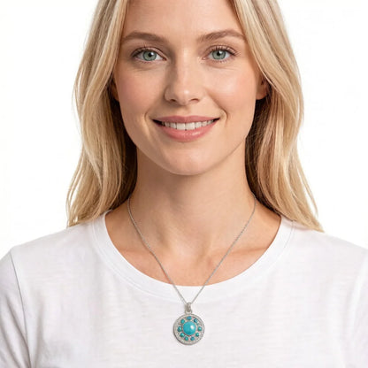Damen-Charm-Anhänger Ornament blau trendig aus Sterlingsilber