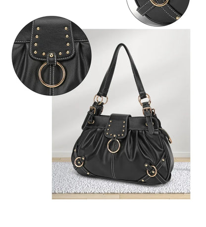 Damen-Schultertasche aus PU mit Reißverschluss Großes Fassungsvermögen und Innenfächern für Alltag