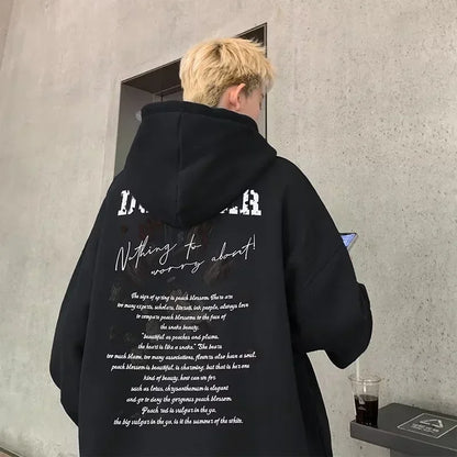 Autumn Goth Letter Printed Pullover Hoodies For Men New in Y2K Streetwear Fashion Sweatshirts Hip Hop Cotton Hoodie Tracksuit