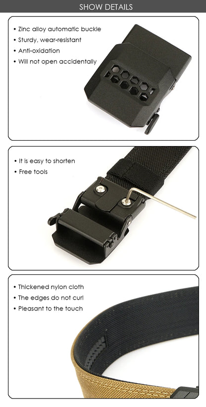 Herren-Gürtel aus Nylon mit Automatische Schnalle für Militärische Einsätze und Outdoor-Aktivitäten
