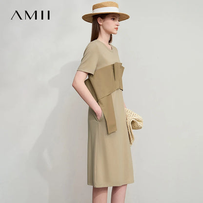 Elegantes Damen Sommerkleid Aus Viskose Strick Mit Lockerer Passform