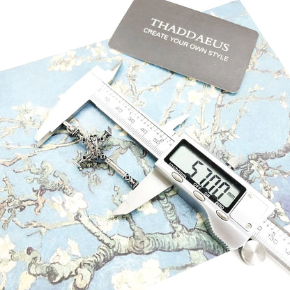 Damen-Charm-Anhänger Kreuz mit Krone Vintage II aus Sterlingsilber