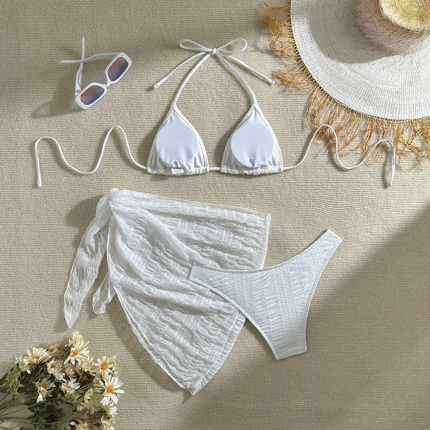 Sexy Bikini-Set mit Push-up und Bordüren – Perfekt für Strand und Pool