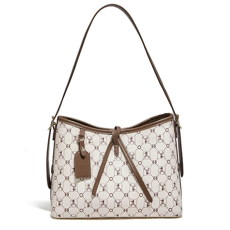 Damen-Schultertasche Alltagstauglich Im Casual-Stil Mit Dezentem Letter-Dekor Und Vielseitig Einsetzbar