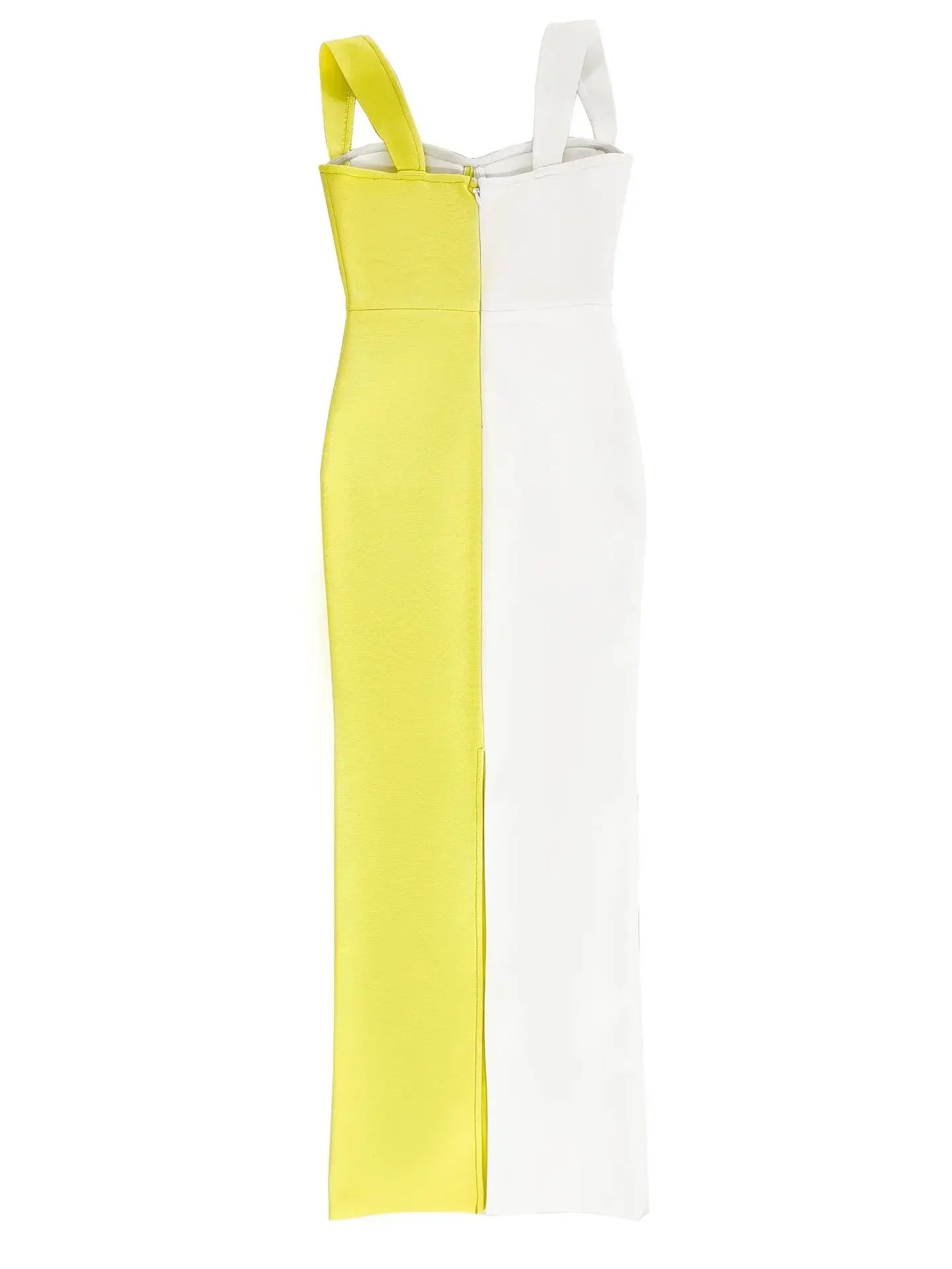 Ärmelloses Midikleid mit Polka-Dots und Patchwork-Spitze im Colorblock-Design für Damen mit Halterneck