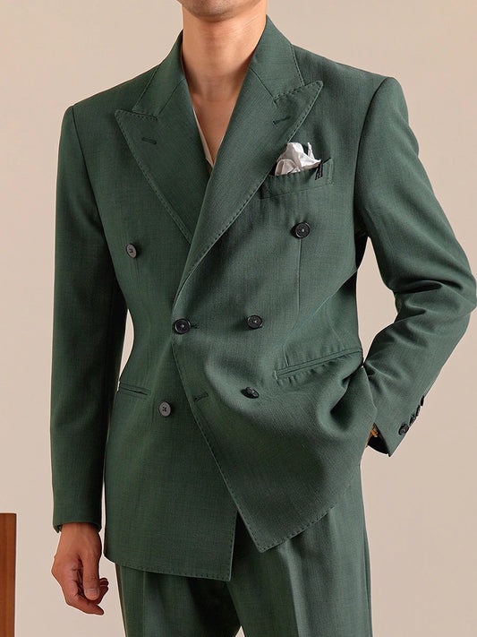Eleganter Herrenanzug in Slim-Fit mit Blazer, Weste und Hose in Tiefblau – ideal für Hochzeit oder Business.