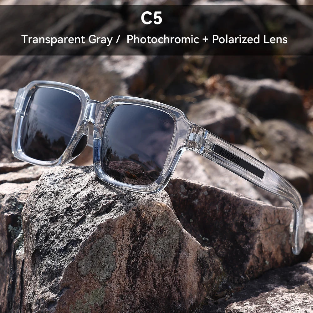 Sonnenbrille quadratisch polarisiert Vintage Bergsteigen Reißverschlussetui Herren