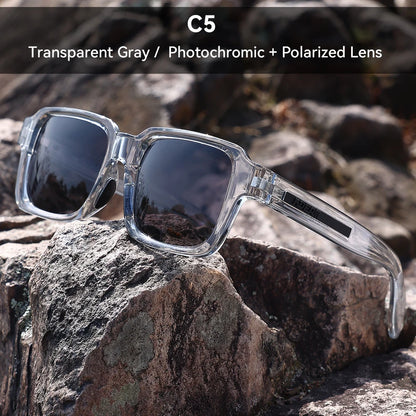 Sonnenbrille quadratisch polarisiert Vintage Bergsteigen Reißverschlussetui Herren
