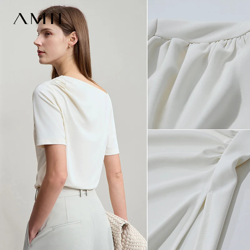 Damen T-Shirt im minimalistischen Stil mit klassischer Slim Fit Passform